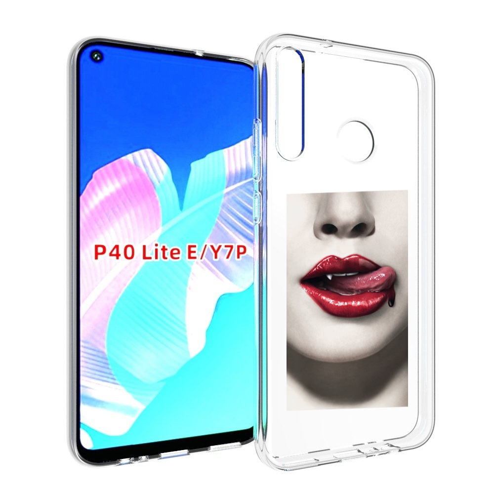 

Чехол бампер MyPads губы-вампирши для Huawei P40 Lite E, Прозрачный, Tocco