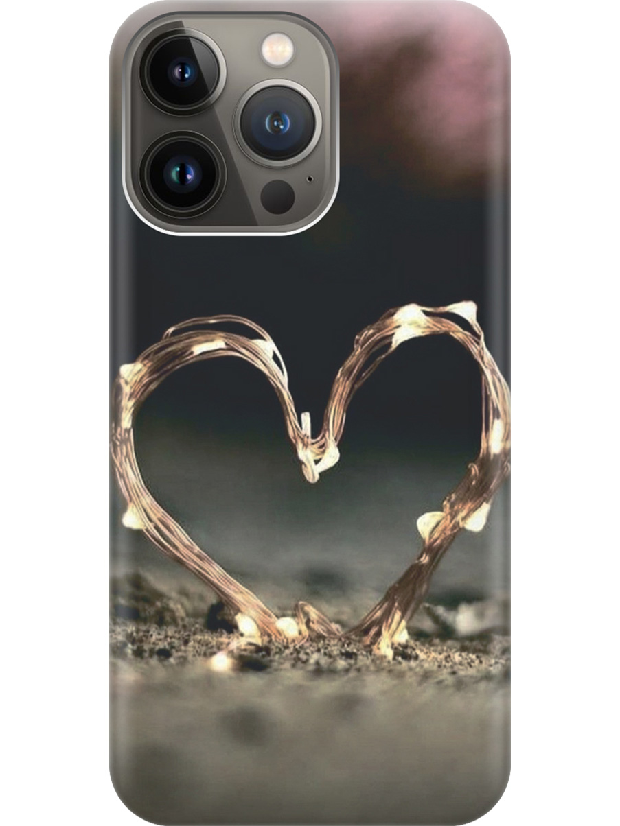 

Силиконовый чехол на Apple iPhone 13 Pro Max с принтом "Светящееся сердце", Прозрачный;желтый;черный, 732247391
