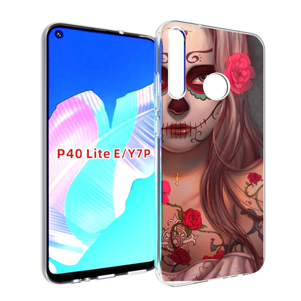 

Чехол бампер MyPads девочка в рисунках для Huawei P40 Lite E, Прозрачный, Tocco