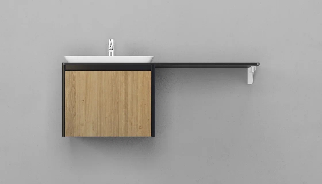 

Velvex Тумба с раковиной Velvex Klaufs 56x60.1Y черная, шатанэ, подвесная
