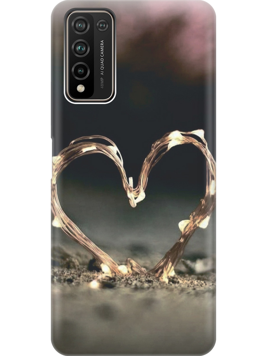

Силиконовый чехол на Honor 10x Lite с принтом "Светящееся сердце", Прозрачный;желтый;черный, 723565591