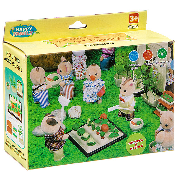 

Игровой набор Happy Family с фигуркой зверюшки, огород, 14х10х4,5 см