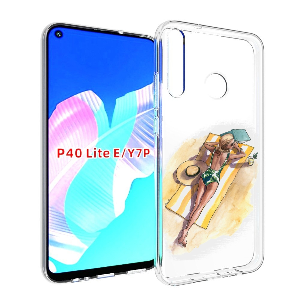 фото Чехол бампер mypads девушка на пляже женский для huawei p40 lite