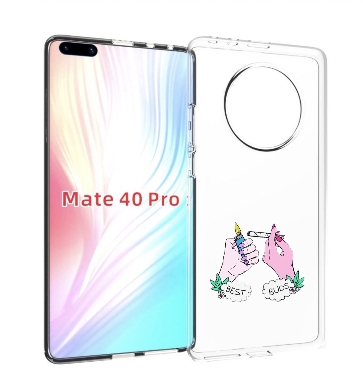 

Чехол MyPads плохие руки женский для Huawei Mate 40 Pro (NOH-NX9), Прозрачный, Tocco