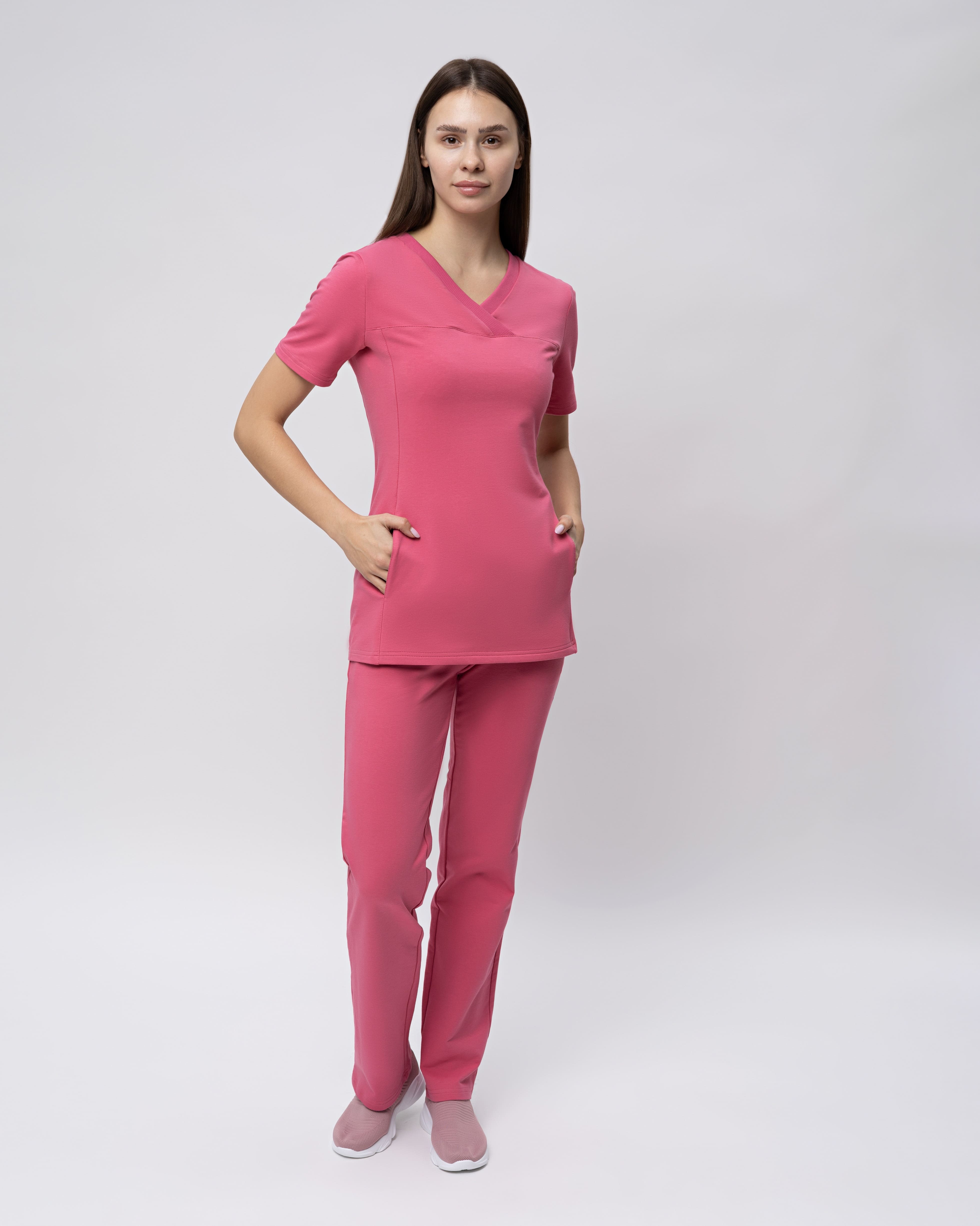 

Костюм медицинский женский Elit 16-1612EC/16-1677EC розовый 42/170 RU, 16-1612EC/16-1677EC