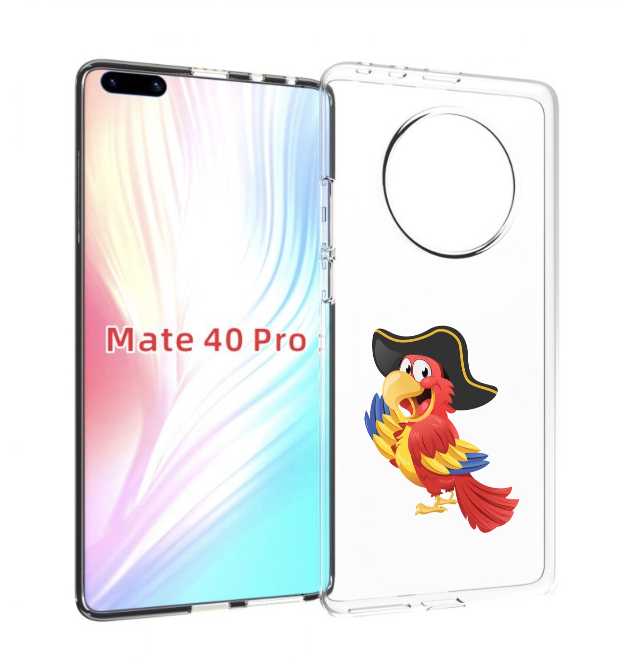 

Чехол MyPads попугай-пират для Huawei Mate 40 Pro (NOH-NX9), Прозрачный, Tocco