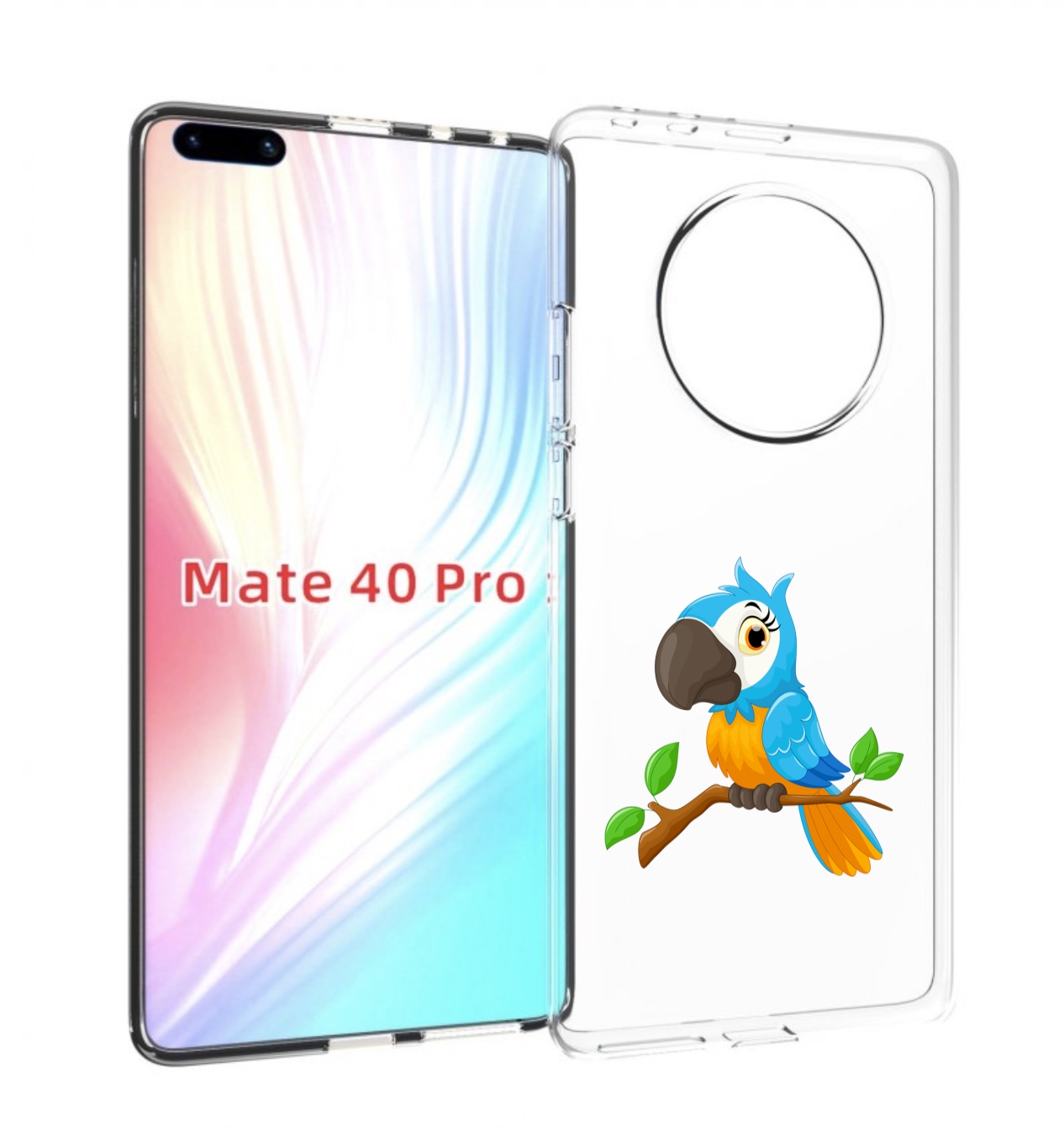 

Чехол MyPads попугайчик детский для Huawei Mate 40 Pro (NOH-NX9), Прозрачный, Tocco