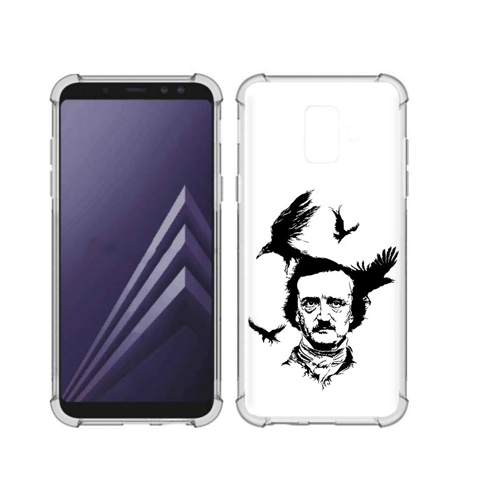 

Чехол MyPads Tocco для Samsung Galaxy A6 (2018) Эдгар Аллан черно белый (PT111558.582.204), Прозрачный, Tocco