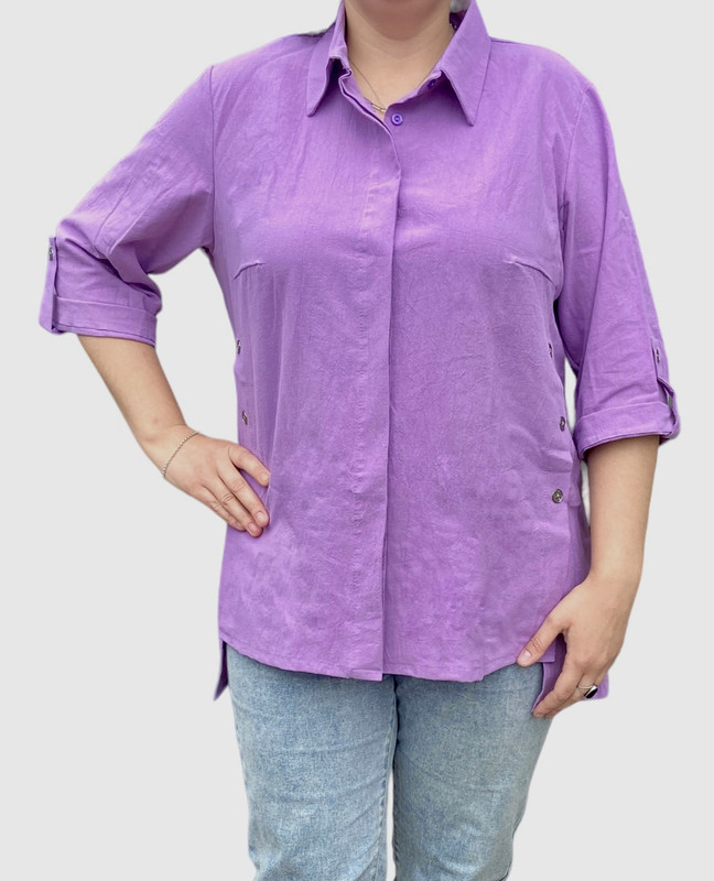 Рубашка женская КотБаюн hoppi54 фиолетовая 54 RU