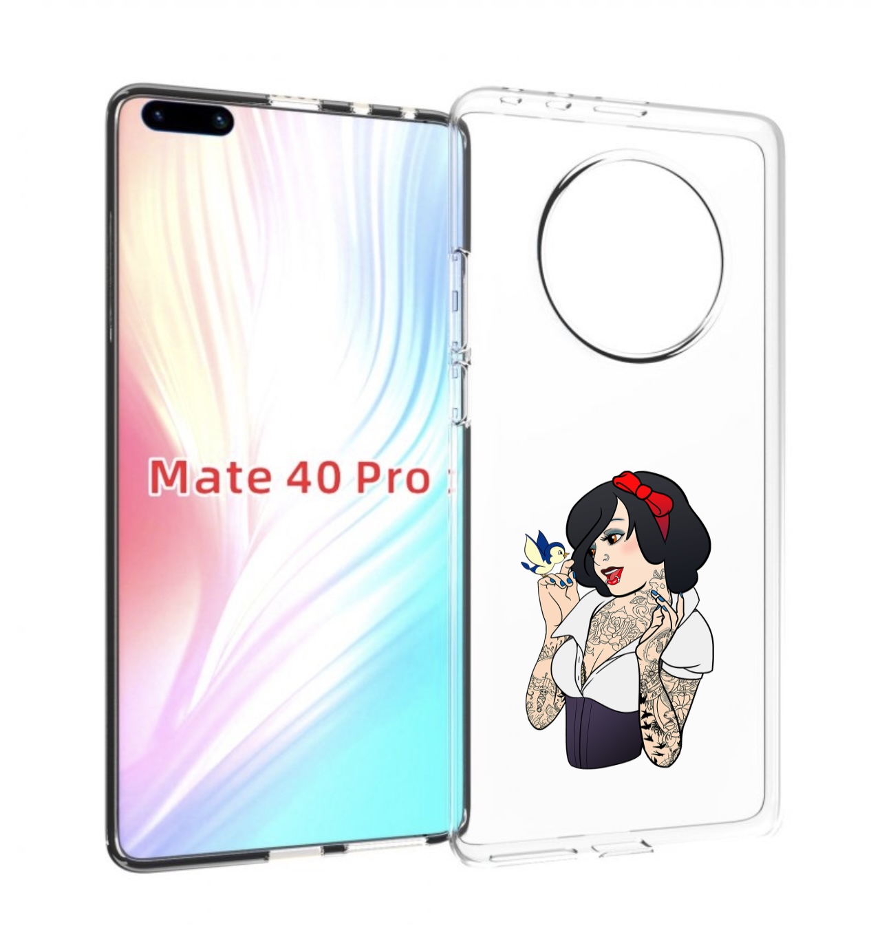 Чехол MyPads принцесса-тату женский для Huawei Mate 40 Pro (NOH-NX9)