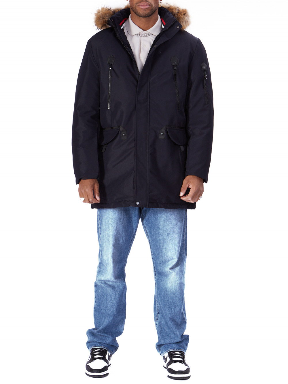 

Парка мужская NoBrand AD2258 синяя 3XL, Синий, AD2258