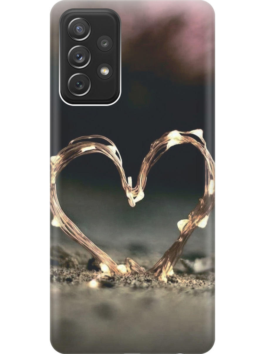 

Силиконовый чехол на Samsung Galaxy A72 с принтом "Светящееся сердце", Прозрачный;желтый;черный, 724990291