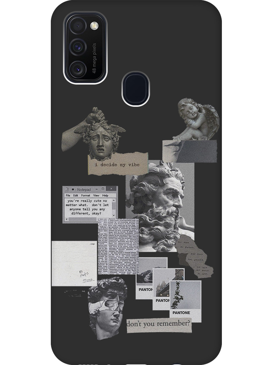 

Силиконовый чехол на Samsung Galaxy M21/M30s с принтом "Античные стикеры" матовый черный, Черный;прозрачный;белый;серый, 723067685