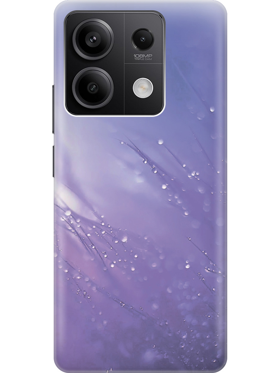 

Силиконовый чехол на Xiaomi Redmi Note 13 5g с рисунком "Капли на синей траве", Белый;синий, 20012075