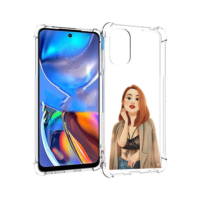 

Чехол MyPads девушка-в-кружевном-2 для Motorola Moto E32, Прозрачный, Tocco