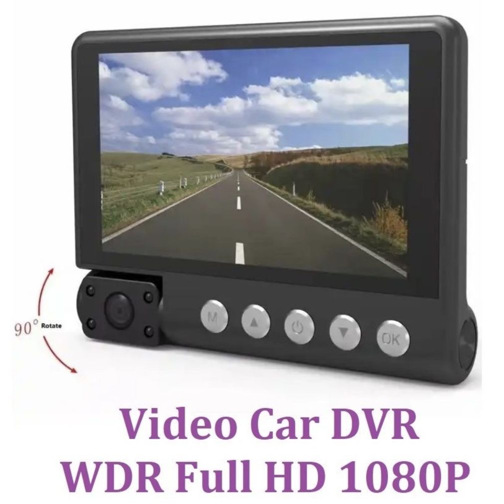 Видеорегистратор Sol T-387 3 камеры. диагональ 4 дюйма. Video Car DVR WDR Full HD 1080P