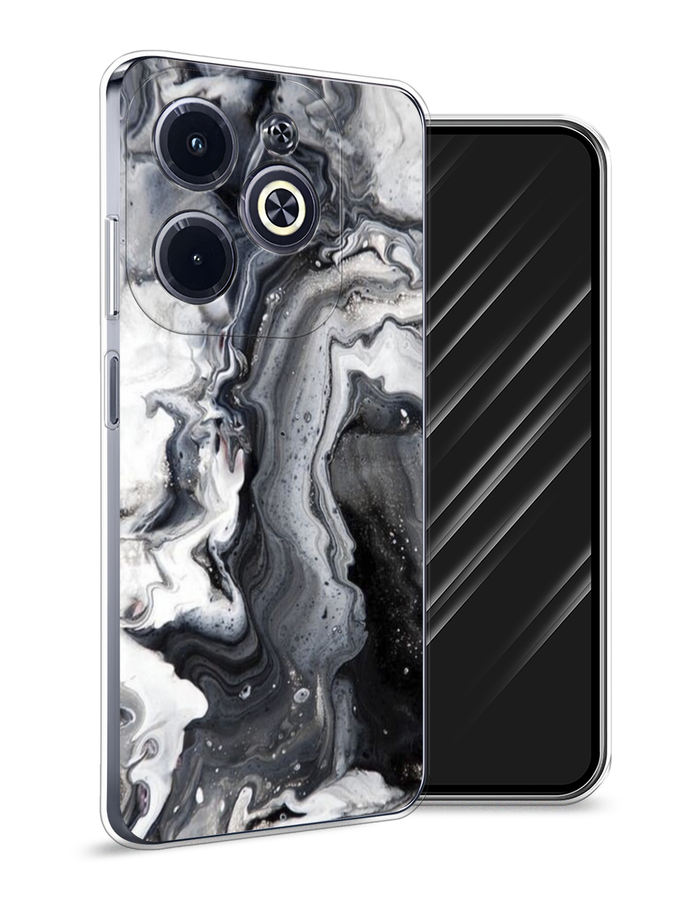 

Чехол Awog на Infinix Hot 40i "Бело-черные сложные полосы", Серый;серебристый;белый, 3105450-1