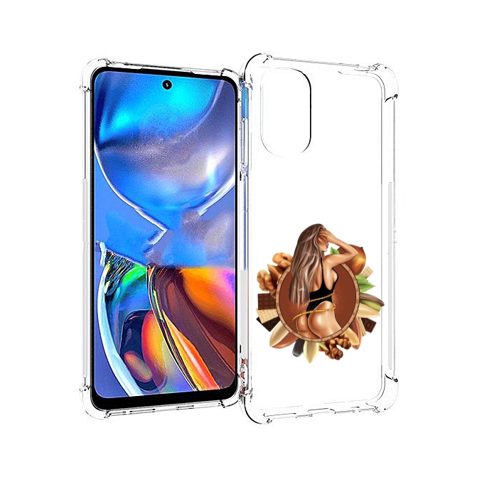 

Чехол MyPads девушка-в-черном-купальнике женский для Motorola Moto E32, Прозрачный, Tocco