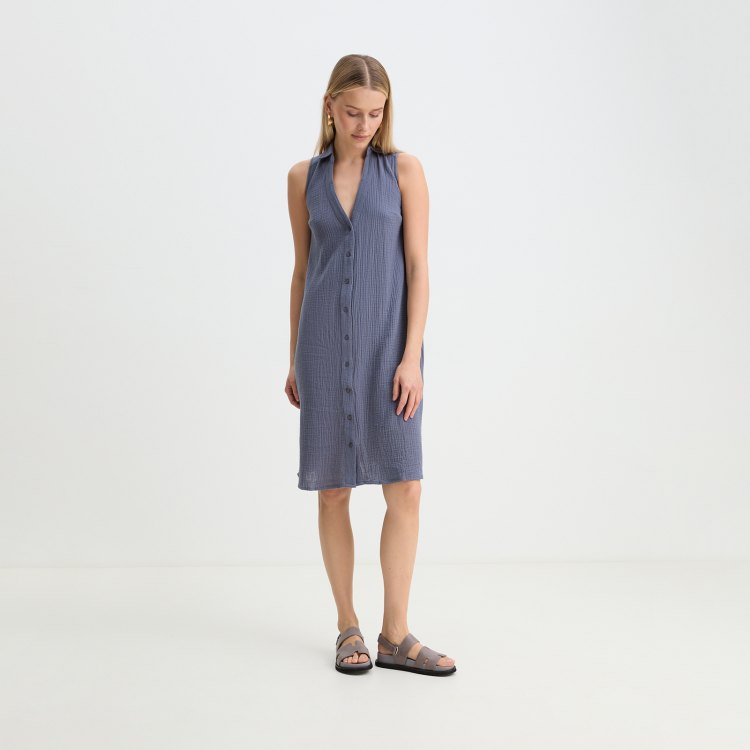 

Платье женское Maison David BLN924-1 синее S, Синий, BLN924-1