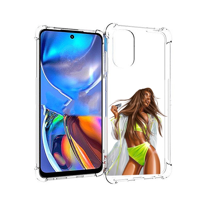 

Чехол MyPads девушка-модель-мулатка для Motorola Moto E32, Прозрачный, Tocco