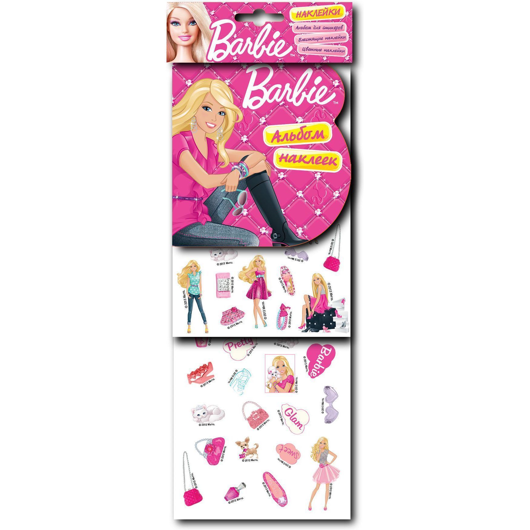 Barbie. Альбом наклеек, блестящие наклейки, цветные наклейки (арт. 20820)