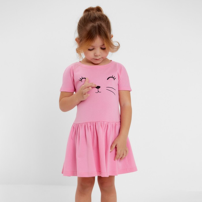 фото Платье для девочки, розовый 104 мануфактурная лавка