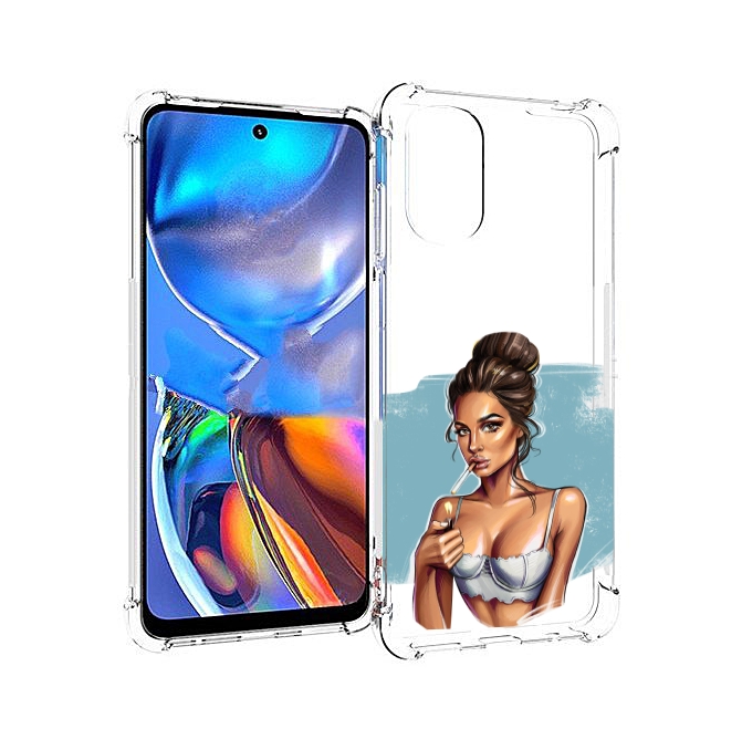 

Чехол MyPads девушка-с-зажигалкой для Motorola Moto E32, Прозрачный, Tocco