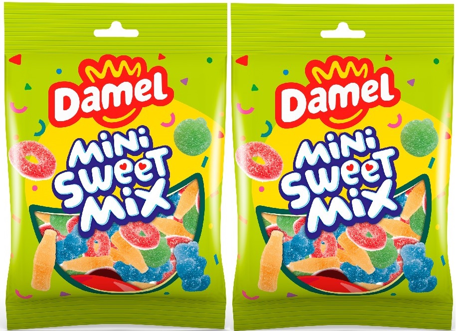 

Мармелад Damel Mini Sweet Mix, Дамель Мини Микс в сахаре 70г х 2шт, Жевательный мармелад