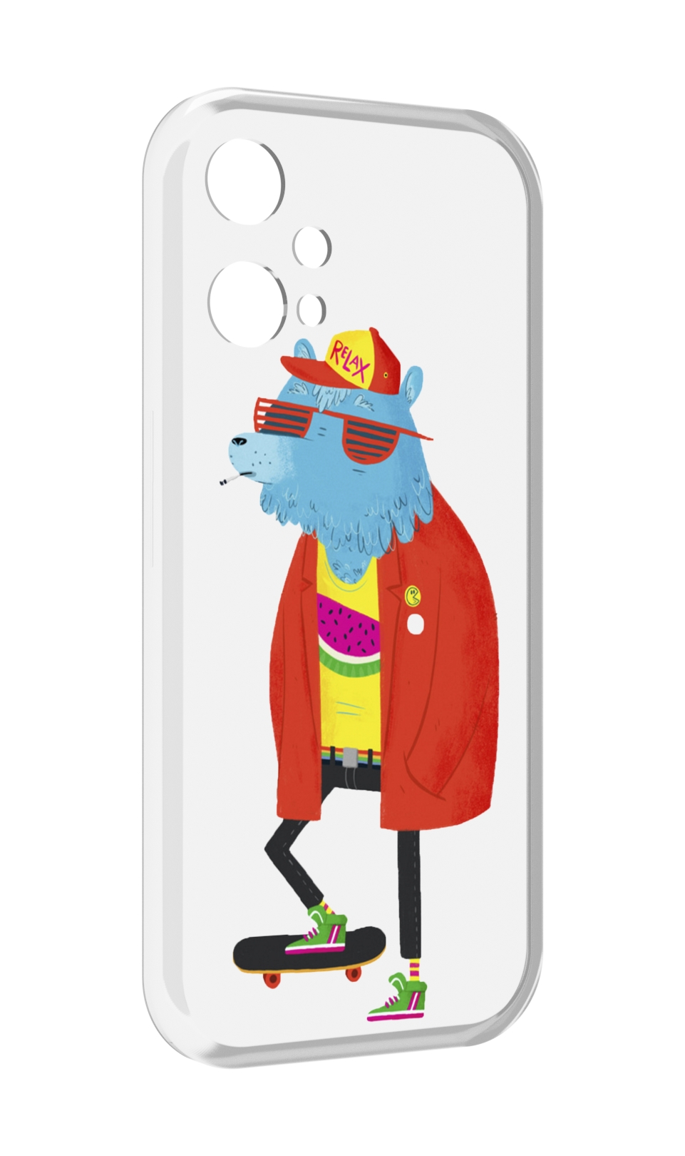 

Чехол MyPads медведь на скейте для OnePlus Nord CE 2 Lite 5G, Прозрачный, Tocco