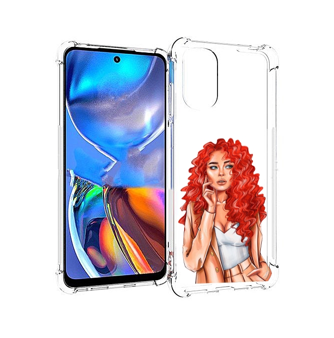 

Чехол MyPads девушка-с-яркими-волосами женский для Motorola Moto E32, Прозрачный, Tocco