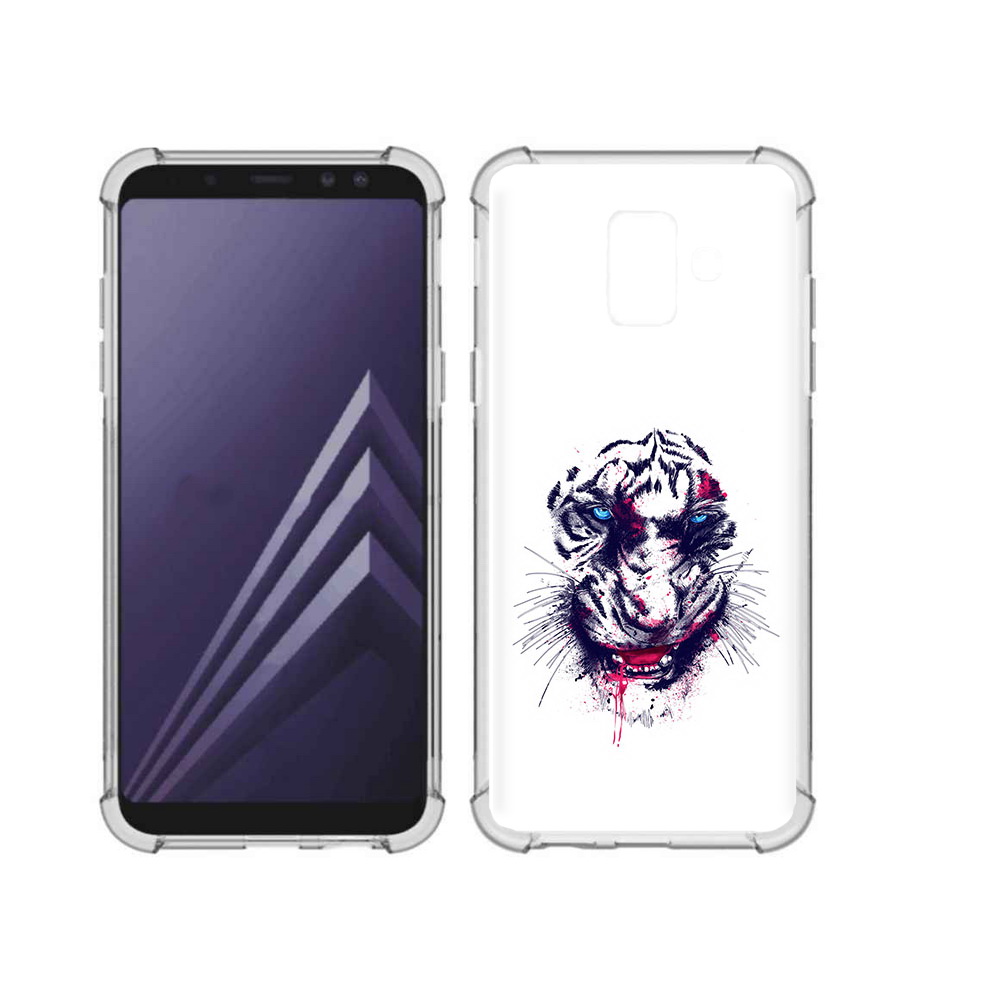 

Чехол MyPads Tocco для Samsung Galaxy A6 (2018) безумный тигр (PT111558.582.228), Прозрачный, Tocco