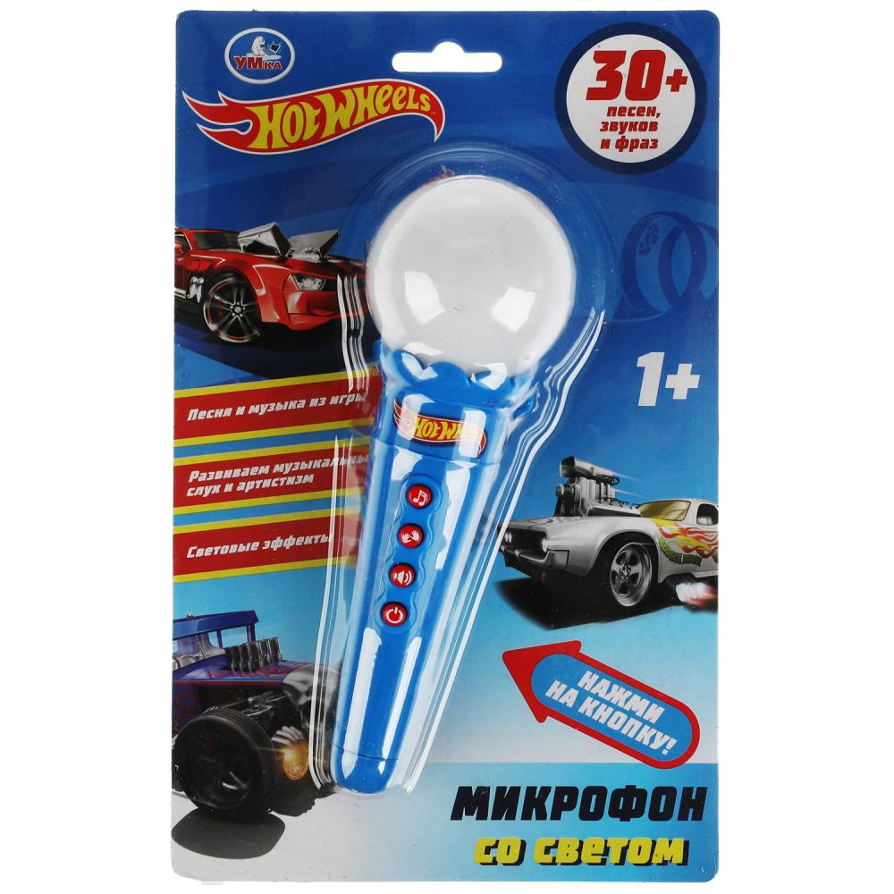 

Микрофон со светом Хот Вилс, 30 песен, фраз, звуков. УМка HT569-R4, Синий