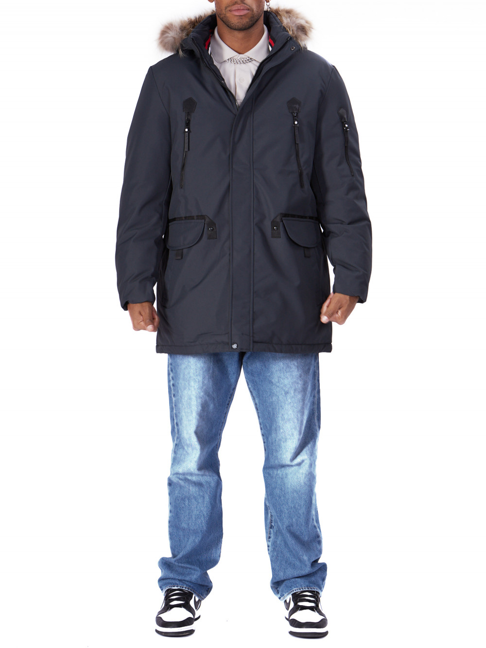 

Парка мужская NoBrand AD2258 серая 4XL, Серый, AD2258