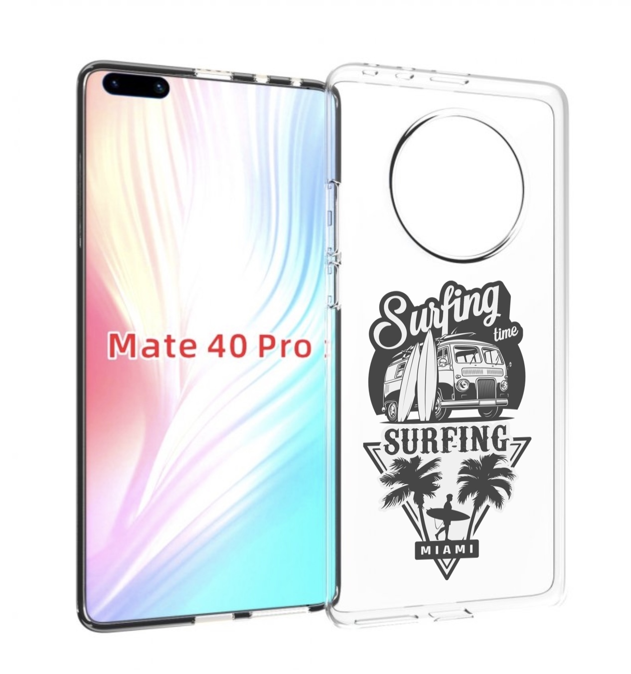 Чехол MyPads путешествие-на-фургочике для Huawei Mate 40 Pro (NOH-NX9)