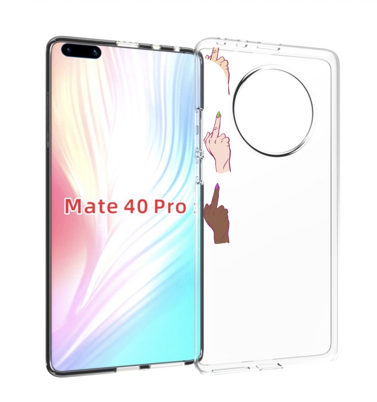 

Чехол MyPads разноцветные-руки для Huawei Mate 40 Pro (NOH-NX9), Прозрачный, Tocco