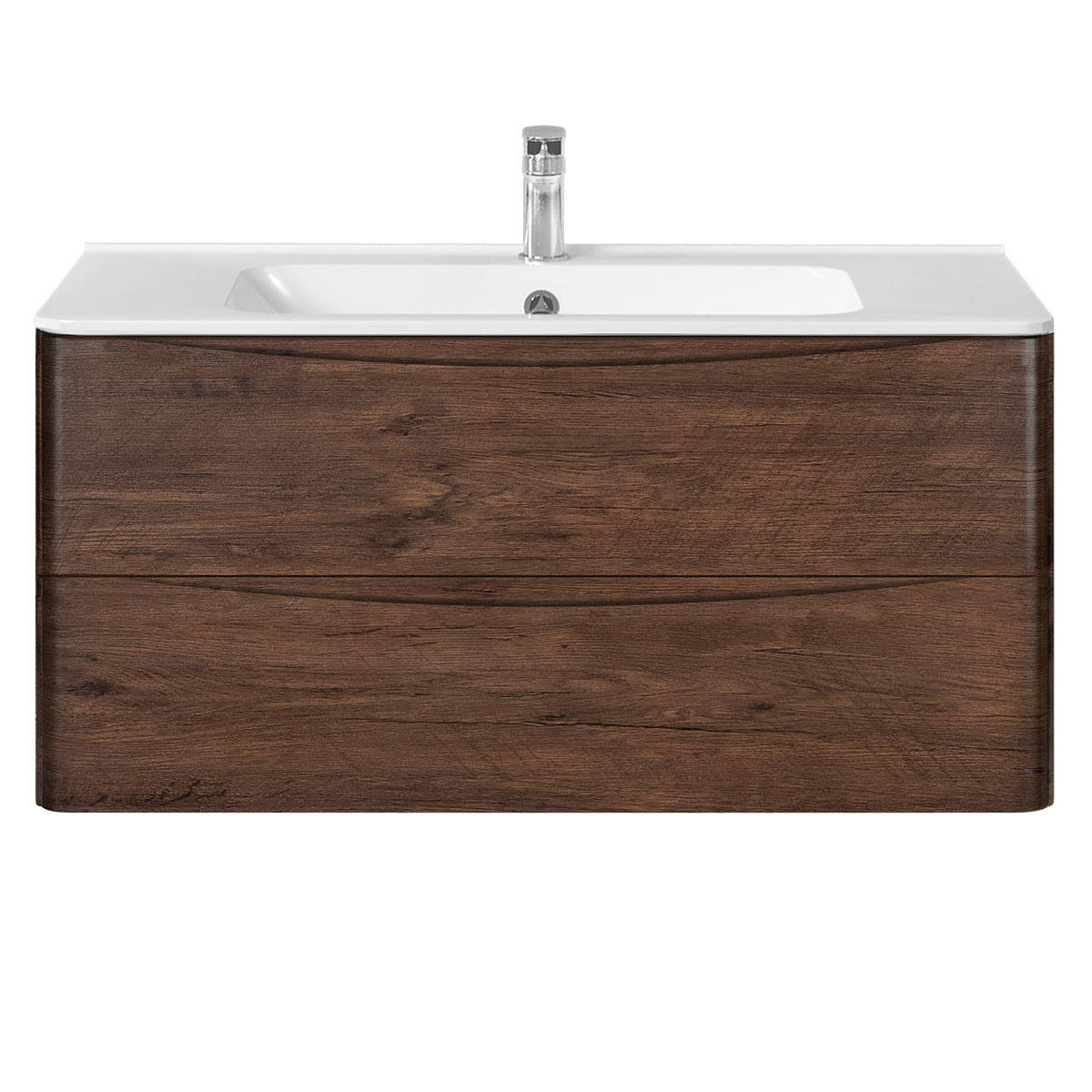 

Vincea Тумба с раковиной Vincea Paola 1000 подвесная, 2 ящика, R.Wood