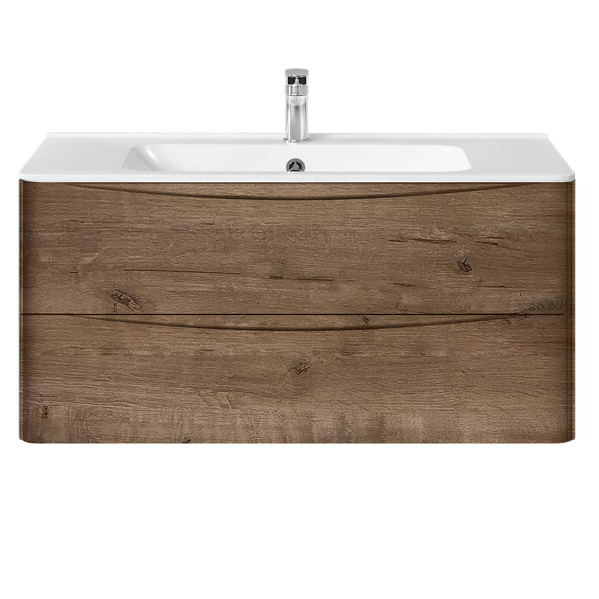 

Vincea Тумба с раковиной Vincea Paola 1000 подвесная, 2 ящика, V.Oak