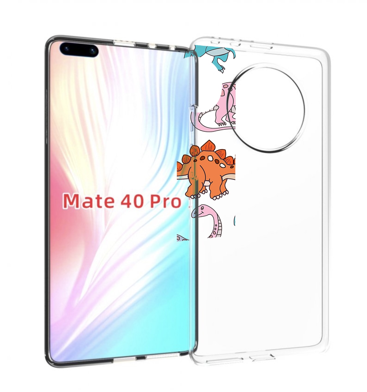 

Чехол MyPads разные-динозаврики для Huawei Mate 40 Pro (NOH-NX9), Прозрачный, Tocco
