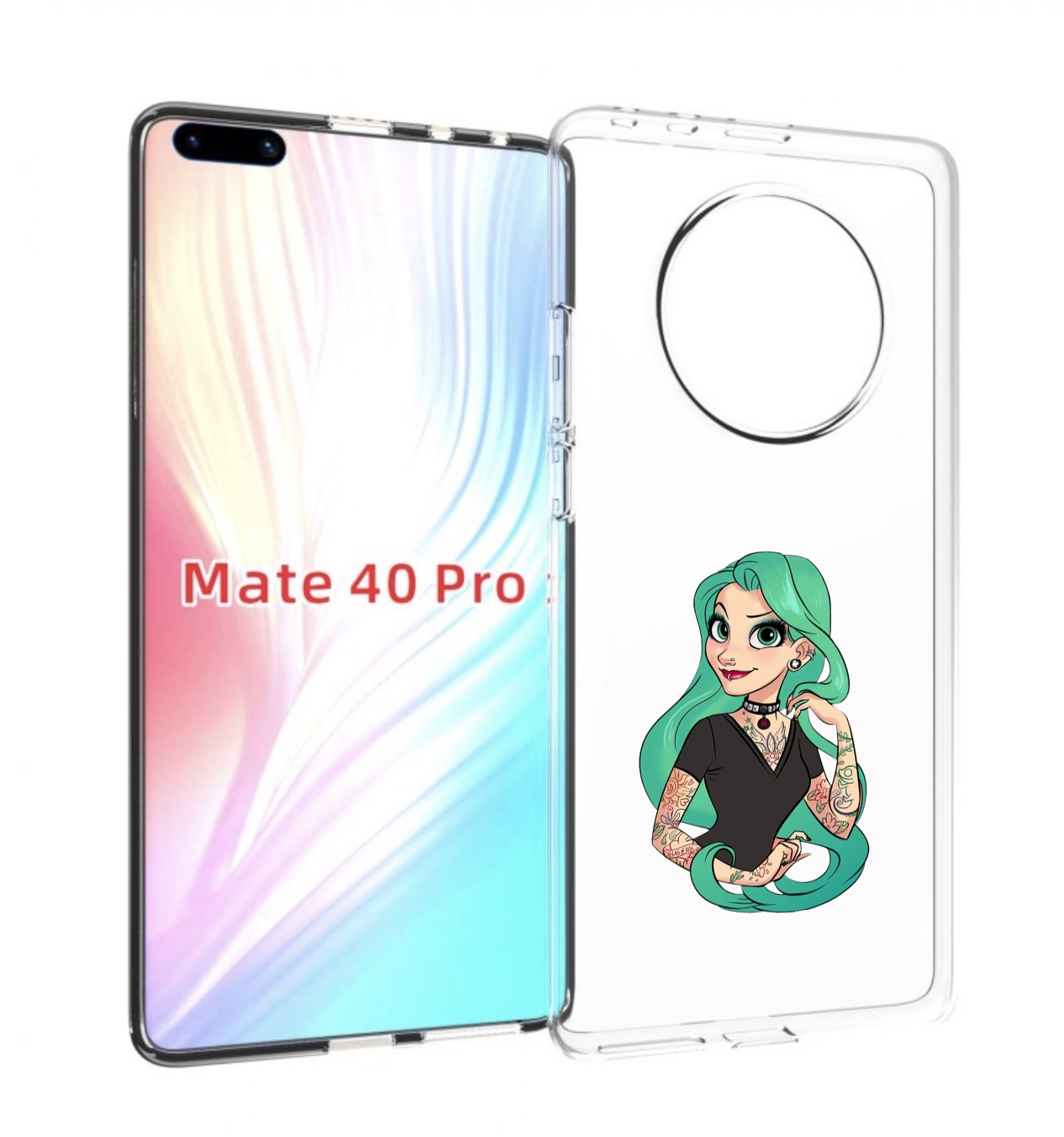 

Чехол MyPads рапунцель-в-тату женский для Huawei Mate 40 Pro (NOH-NX9), Прозрачный, Tocco