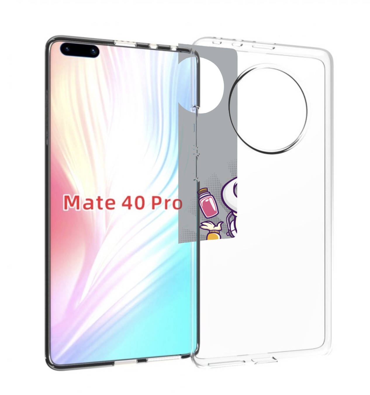 

Чехол MyPads рогатый любитель поиграть для Huawei Mate 40 Pro (NOH-NX9), Прозрачный, Tocco