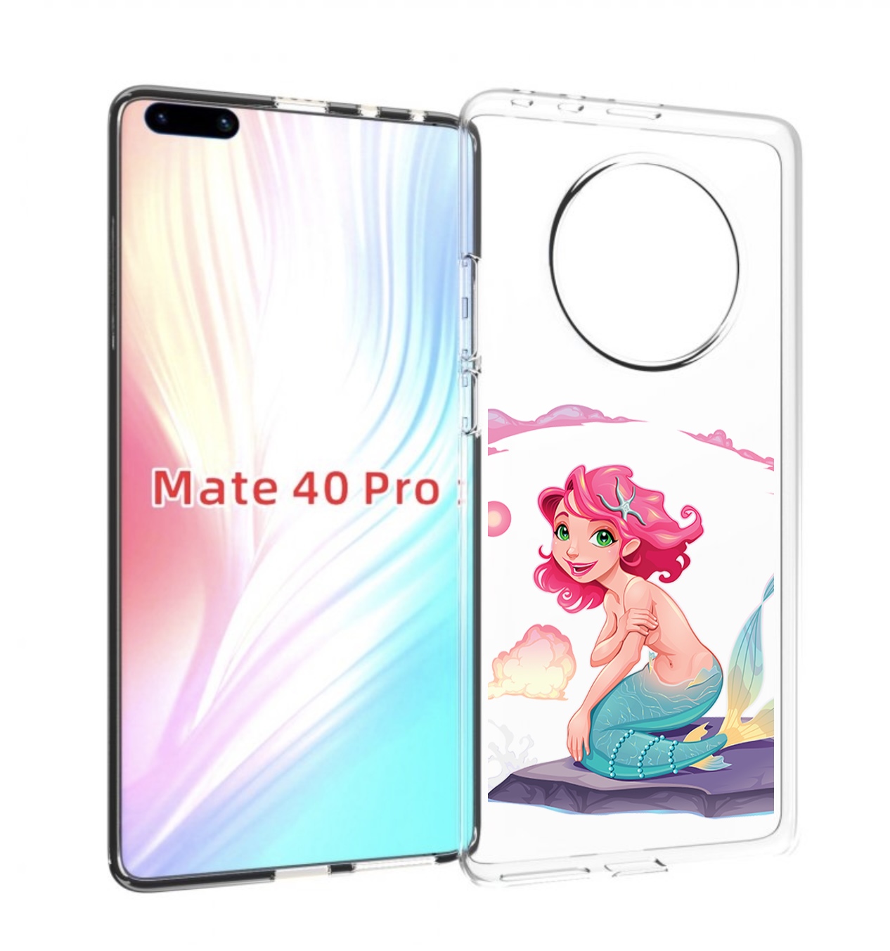 

Чехол MyPads русалочка для Huawei Mate 40 Pro (NOH-NX9), Прозрачный, Tocco