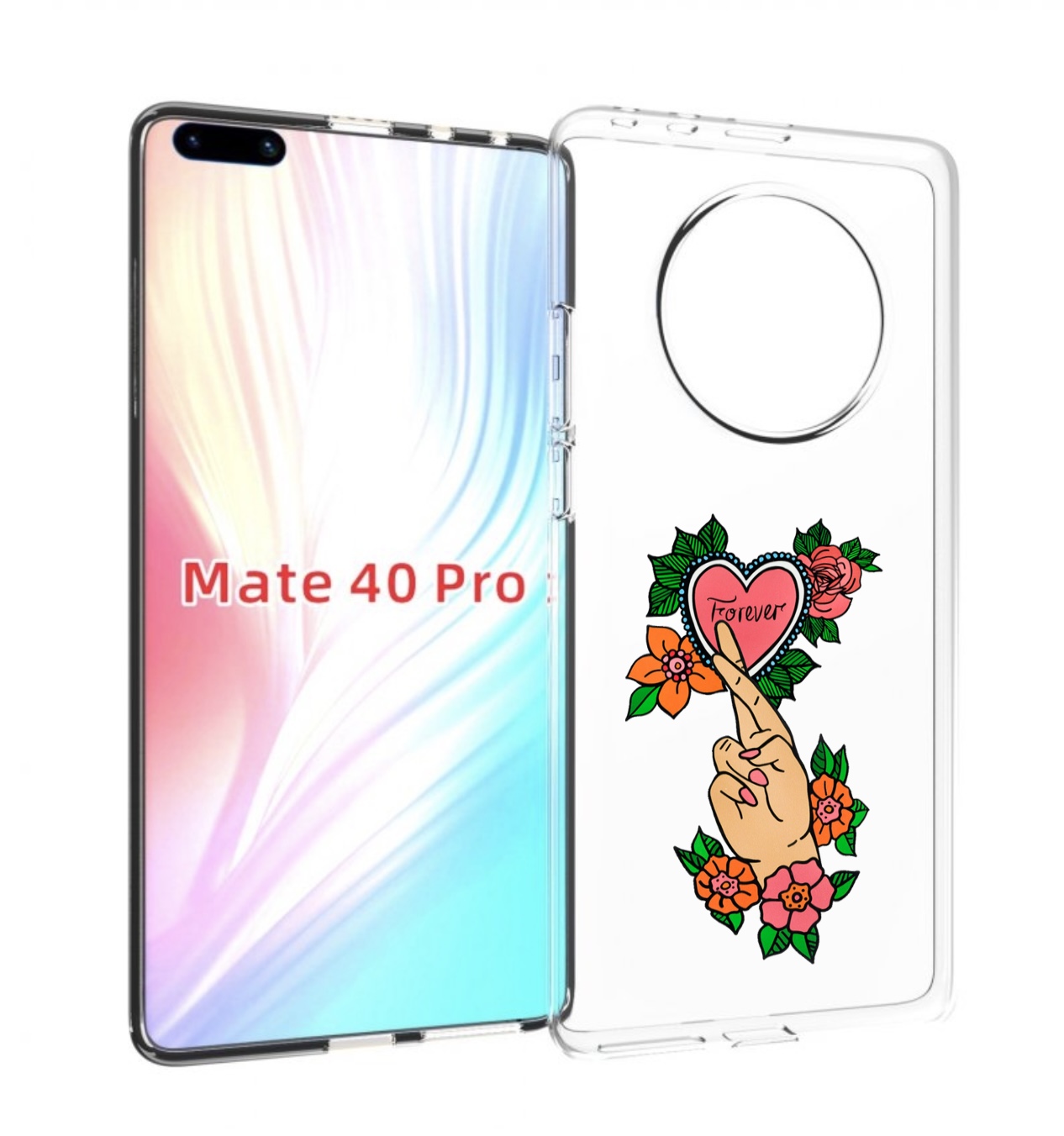 

Чехол MyPads ручки-навсегда женский для Huawei Mate 40 Pro (NOH-NX9), Прозрачный, Tocco