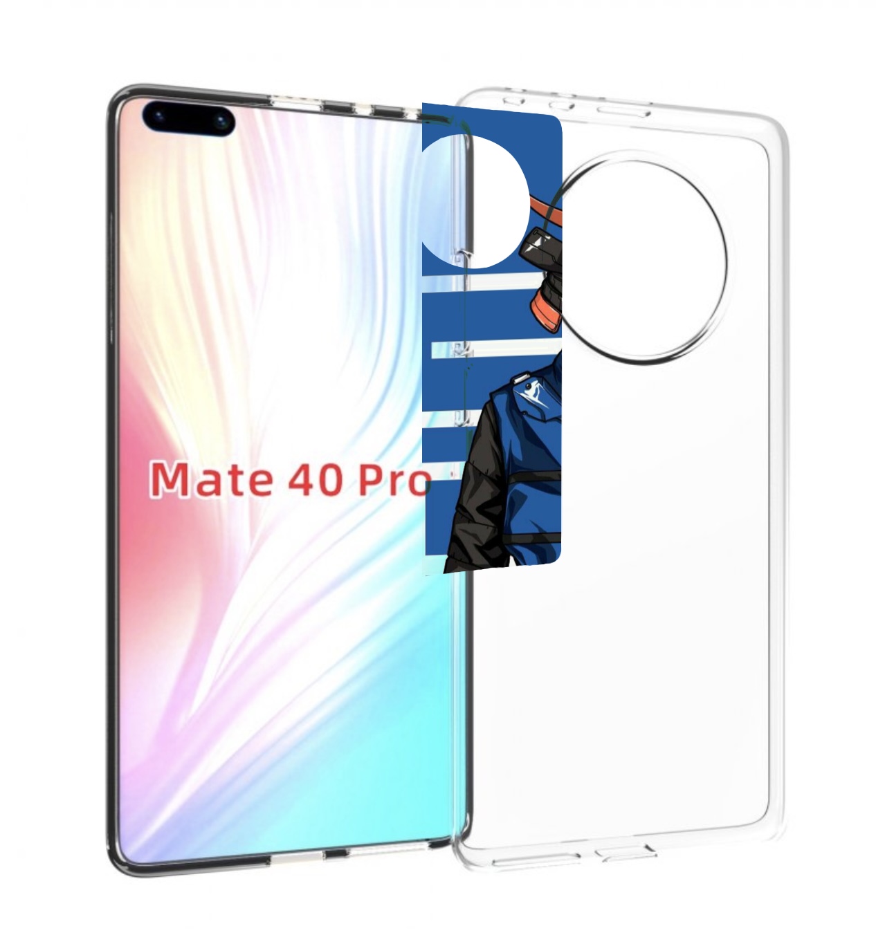 

Чехол MyPads самурай в синей форме для Huawei Mate 40 Pro (NOH-NX9), Прозрачный, Tocco