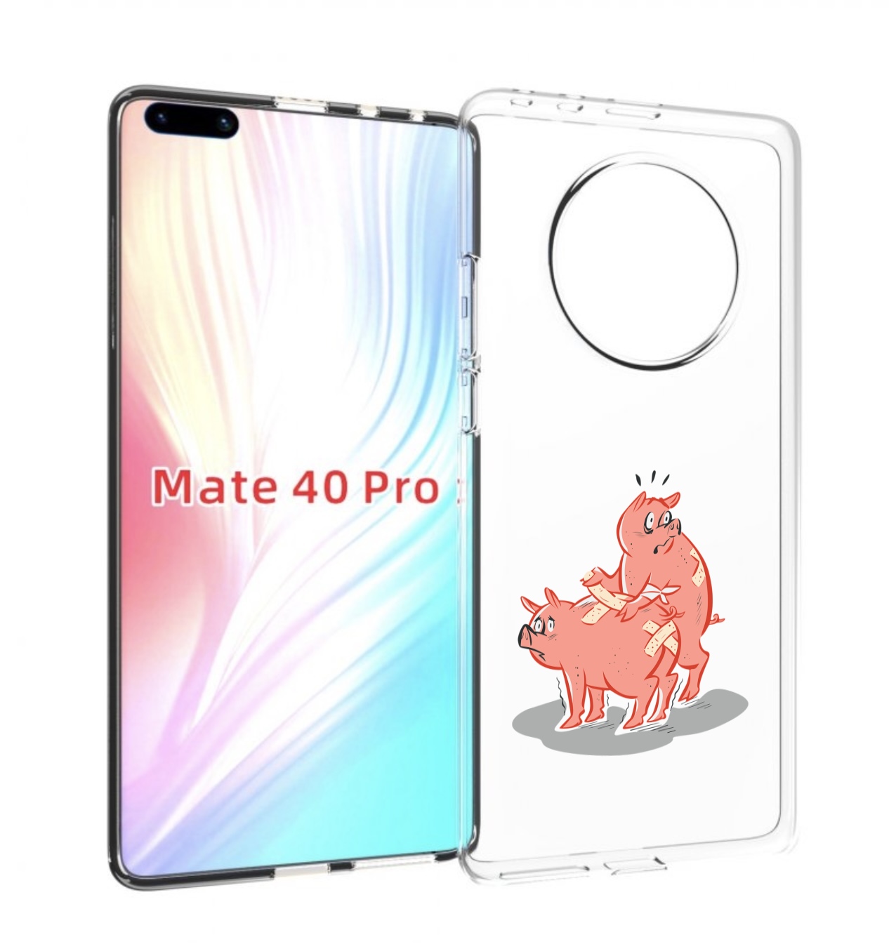 Чехол MyPads свинки-с-пластырями для Huawei Mate 40 Pro (NOH-NX9)