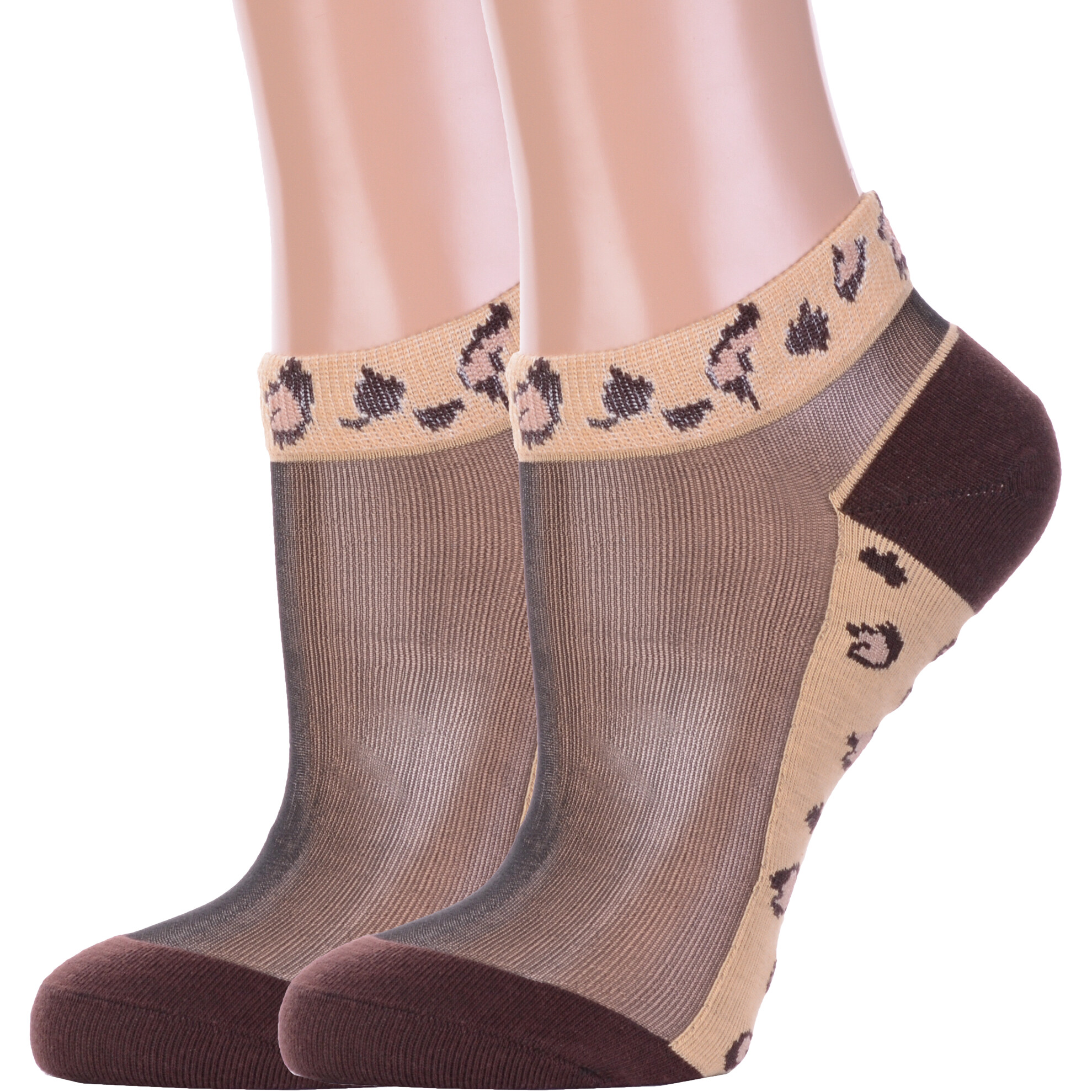 Комплект носков женских Hobby Line 2-нжсту2563-6 коричневых 36-40, 2 пары