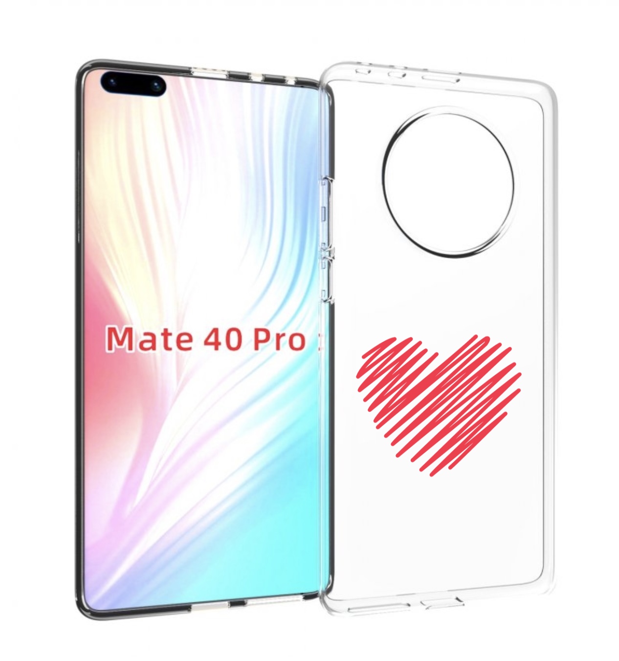 

Чехол MyPads сердечко-одной-линией для Huawei Mate 40 Pro (NOH-NX9), Прозрачный, Tocco