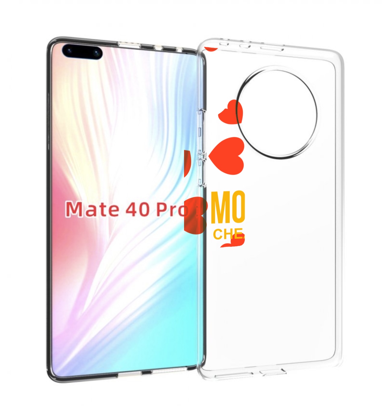 

Чехол MyPads сердца-москино для Huawei Mate 40 Pro (NOH-NX9), Прозрачный, Tocco