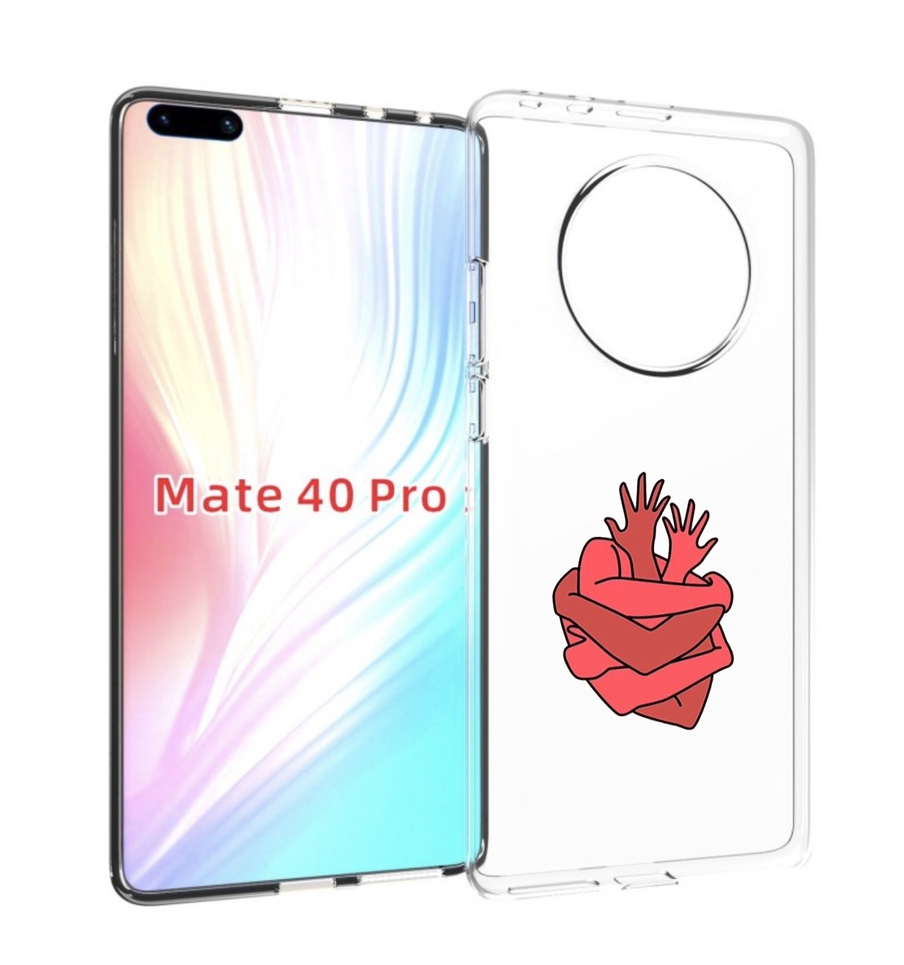

Чехол MyPads сердце из ручек для Huawei Mate 40 Pro (NOH-NX9), Прозрачный, Tocco