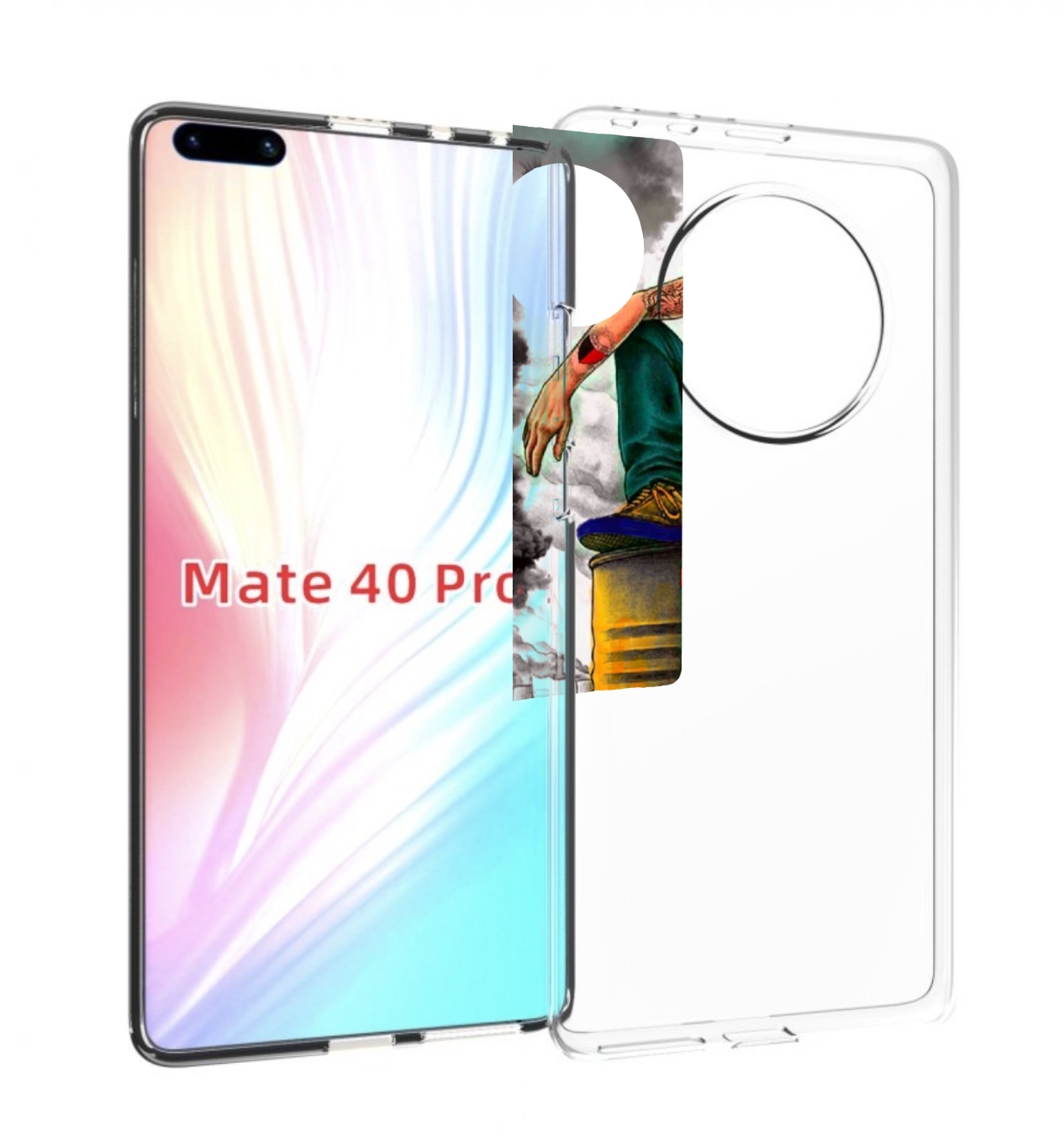 

Чехол MyPads скейтер в противогазе для Huawei Mate 40 Pro (NOH-NX9), Прозрачный, Tocco