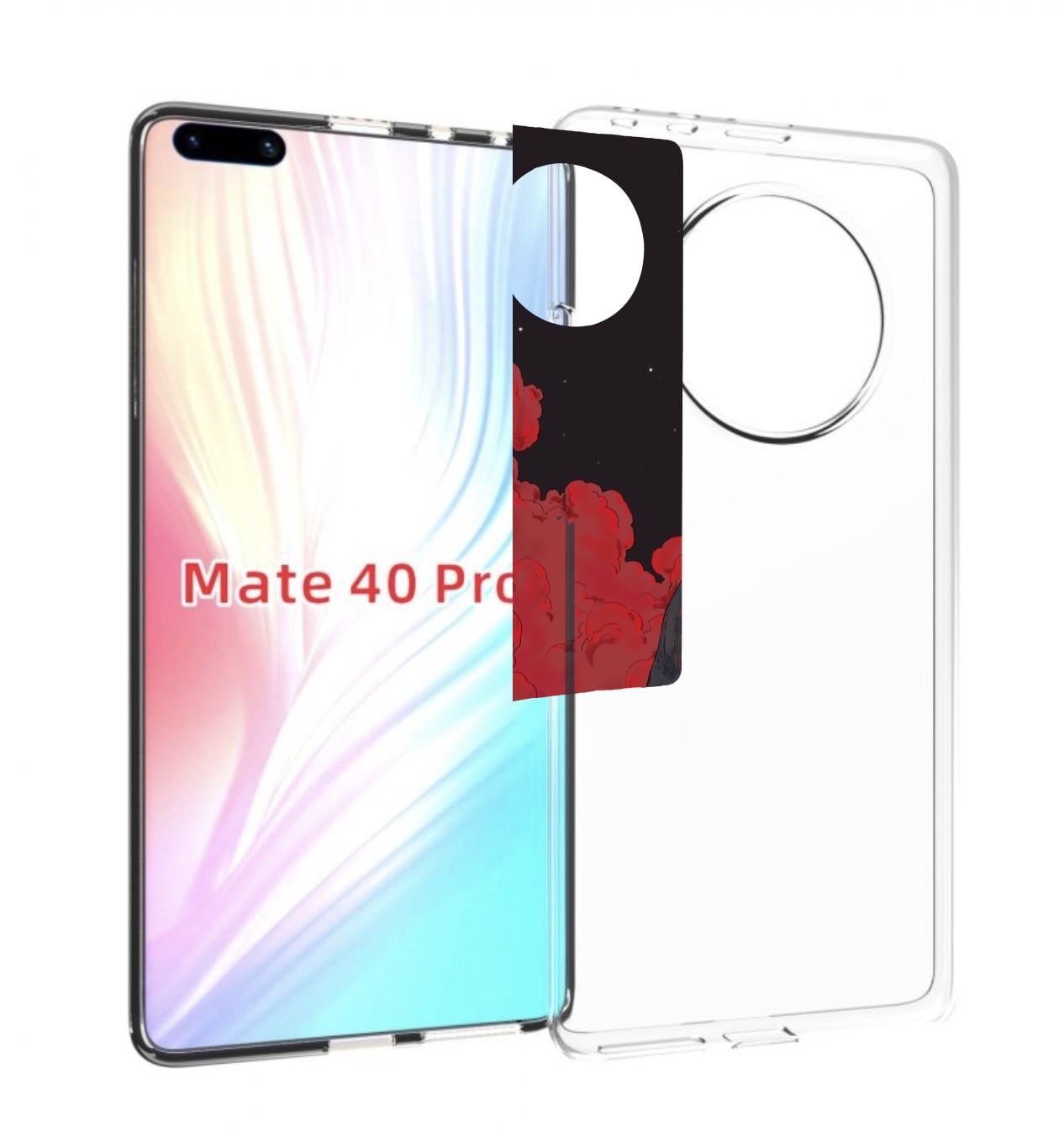 

Чехол MyPads скелет в красном дыму для Huawei Mate 40 Pro (NOH-NX9), Прозрачный, Tocco